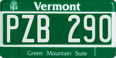 VT license plate PZB290