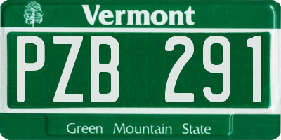 VT license plate PZB291
