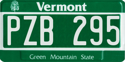 VT license plate PZB295