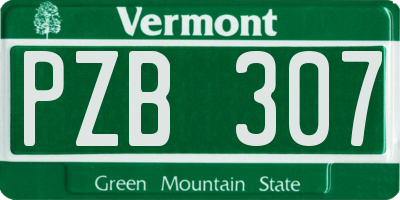 VT license plate PZB307