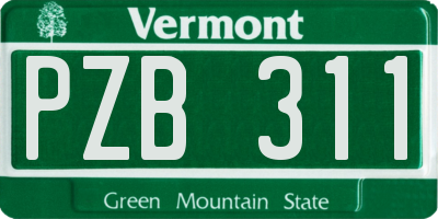 VT license plate PZB311