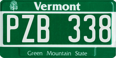 VT license plate PZB338