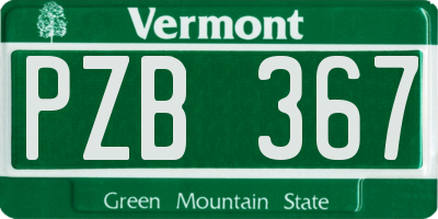 VT license plate PZB367