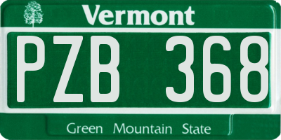 VT license plate PZB368