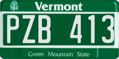 VT license plate PZB413