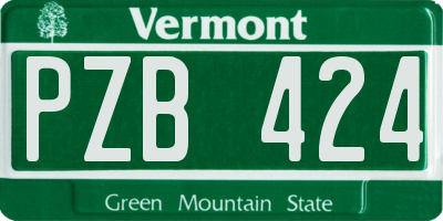 VT license plate PZB424
