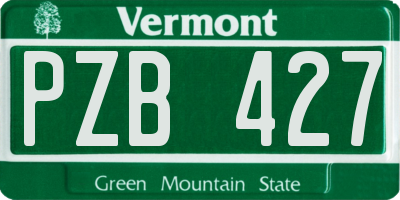 VT license plate PZB427