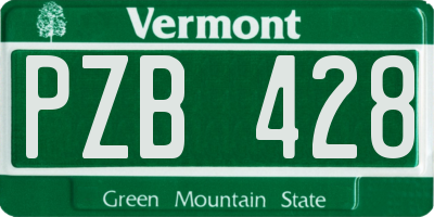 VT license plate PZB428
