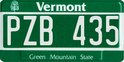VT license plate PZB435