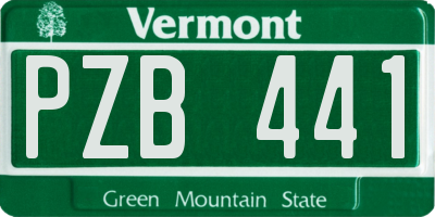 VT license plate PZB441
