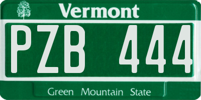 VT license plate PZB444