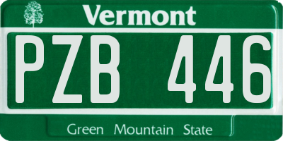 VT license plate PZB446