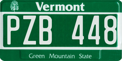 VT license plate PZB448