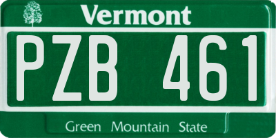 VT license plate PZB461