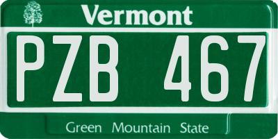 VT license plate PZB467