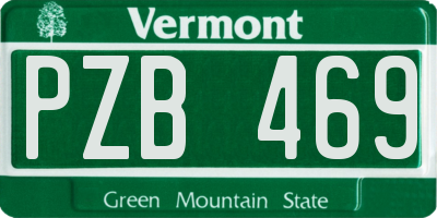 VT license plate PZB469