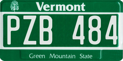 VT license plate PZB484