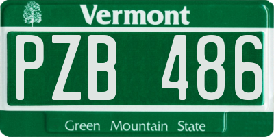 VT license plate PZB486