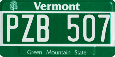VT license plate PZB507