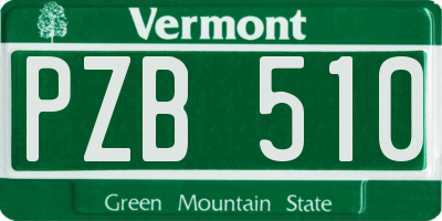 VT license plate PZB510