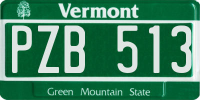 VT license plate PZB513