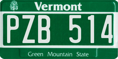 VT license plate PZB514
