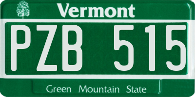 VT license plate PZB515