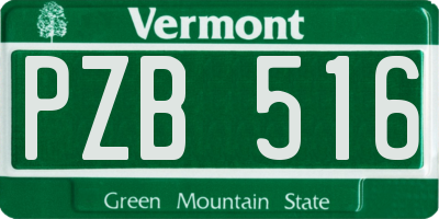VT license plate PZB516