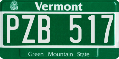 VT license plate PZB517