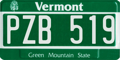 VT license plate PZB519