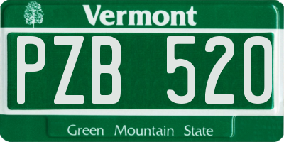 VT license plate PZB520