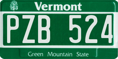 VT license plate PZB524