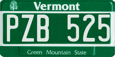 VT license plate PZB525