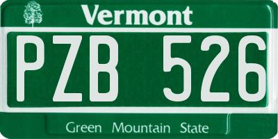 VT license plate PZB526