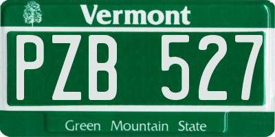 VT license plate PZB527