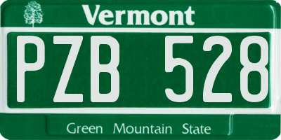 VT license plate PZB528