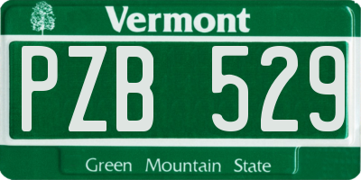 VT license plate PZB529