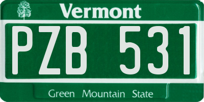 VT license plate PZB531