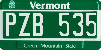 VT license plate PZB535