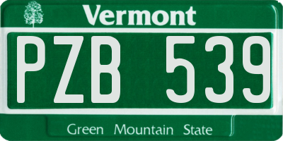 VT license plate PZB539