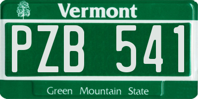 VT license plate PZB541