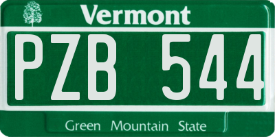 VT license plate PZB544