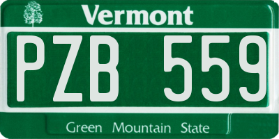 VT license plate PZB559