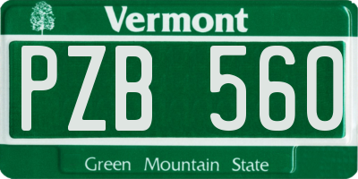 VT license plate PZB560
