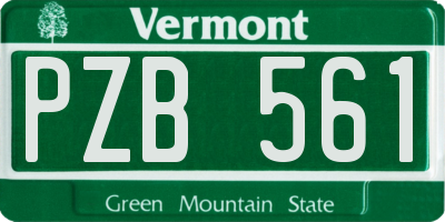VT license plate PZB561