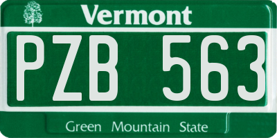 VT license plate PZB563