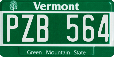 VT license plate PZB564