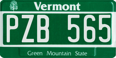 VT license plate PZB565