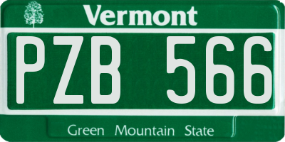 VT license plate PZB566