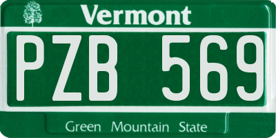 VT license plate PZB569